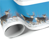Papier Cadeau Fête de Noël Wild Reindeer (Coin rond)