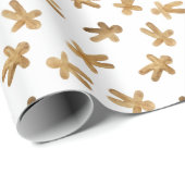 Papier Cadeau Fête de pain d'épices aquarelle (Coin rond)