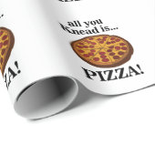 Papier Cadeau Fête de Pizza au Pepperoni (Coin rond)