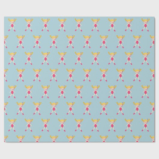 Papier Cadeau Fête de Plage de Fille de Snorkeling (Plat)