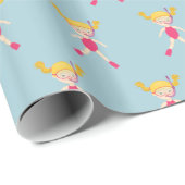 Papier Cadeau Fête de Plage de Fille de Snorkeling (Coin rond)