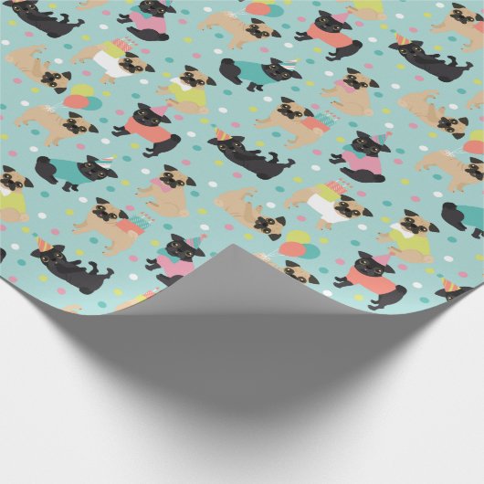 Papier Cadeau Fête de Pug Birthday (Coin)