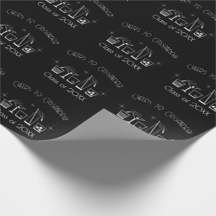 Papier Cadeau Fête de remise des diplômes Casquette et Cocktail 