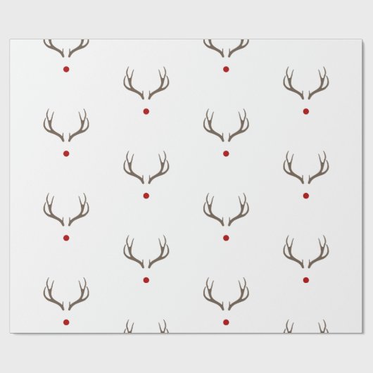 Papier Cadeau Fête de Rudolph Reindeer Antlers (Plat)