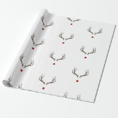 Papier Cadeau Fête de Rudolph Reindeer Antlers (Déroulé)