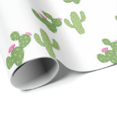 Papier Cadeau Fête des cactus (Coin rond)