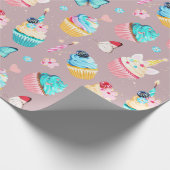 Papier Cadeau Fête des Cupcakes (Coin)