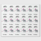 Papier Cadeau Fête des éléphants - Animaux à l'anniversaire Nom (Plat)