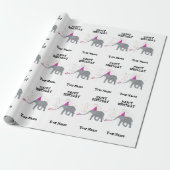 Papier Cadeau Fête des éléphants - Animaux à l'anniversaire Nom (Déroulé)