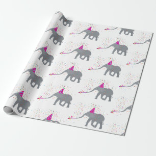 Papier Cadeau Fête des éléphants - Animaux ayant une fête
