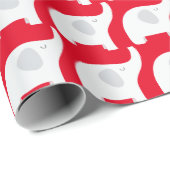 Papier Cadeau fête des éléphants blancs carrelés Noël (Coin rond)