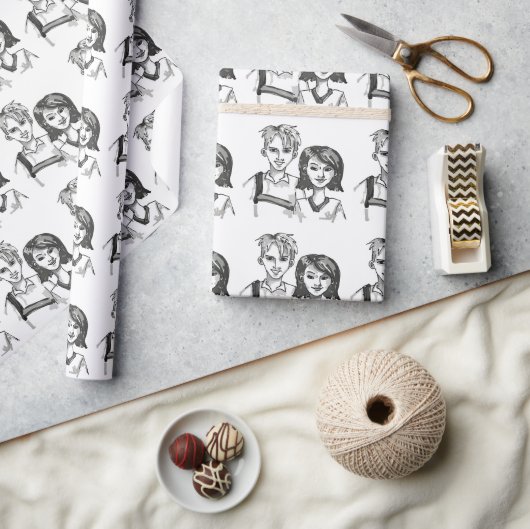 Papier Cadeau Fête des Fils et Filles (Artisanat)