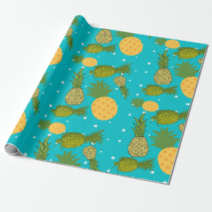 Papier Cadeau fête des fruits, motif mignon de pinaaple