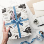 Papier Cadeau Fête des mariées Black White Swans<br><div class="desc">Fête des mariées Black White Swans</div>