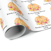 Papier Cadeau Fête des mariées Citrouille d'automne (Coin rond)