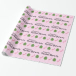 Papier Cadeau Fête des mariées de Flamant rose rose Luau<br><div class="desc">Accueil d'une soirée luau thème de la douche nuptiale. Personnalisez ceci avec le nom de la future mariée. Ce papier d'emballage présente mon flamant rose et l'illustration de feuilles de monstère pour votre thème tropical.</div>
