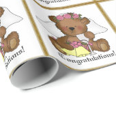 Papier Cadeau Fête des mariées Félicitations mariage papier (Coin rond)