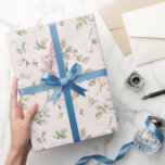 Papier Cadeau Fête des mariées florale blanche<br><div class="desc">Fête des mariées florale blanche</div>