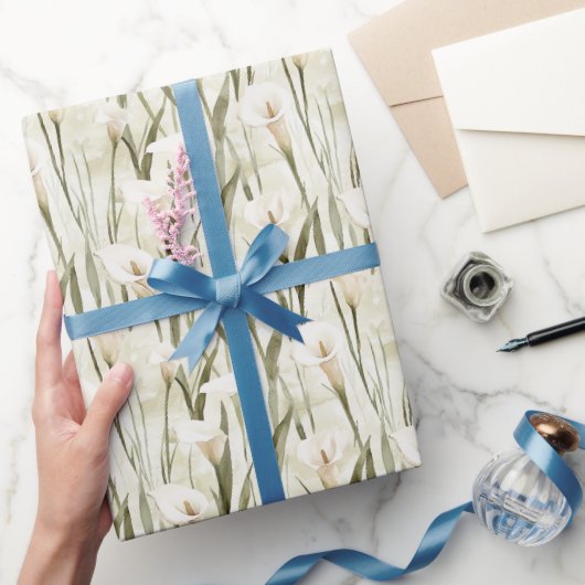 Papier Cadeau Fête des mariées florale blanche Calla Lily (Cadeaux)