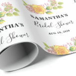 Papier Cadeau Fête des mariées florale du printemps<br><div class="desc">Célébrez l'amour en pleine floraison avec notre papier d'enveloppement de Fêtes des mariées florales de printemps! Doté de délicats flancs d'aquarelle aux teintes pastel douces, comme des roses rousses, des jaunes ensoleillés et des verts frais, ce papier d'emballage apporte une touche joyeuse et élégante à vos cadeaux de douche nuptiale....</div>