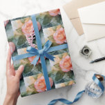 Papier Cadeau Fête des mariées florale Rose de pêche<br><div class="desc">Fête des mariées florale Rose de pêche</div>
