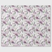 Papier Cadeau Fête des mariées florale violette Anniversaire de  (Plat)