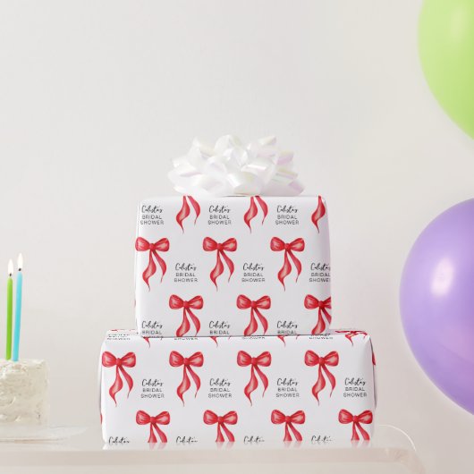Papier Cadeau Fête des mariées personnalisée Red Bow (Cadeaux de fête)