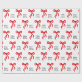 Papier Cadeau Fête des mariées personnalisée Red Bow (Plat)