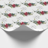 Papier Cadeau Fête des mariées Poinsettia d'hiver (Coin)
