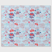 Papier Cadeau Fête des mères BG 02 LBlue BG (Plat)