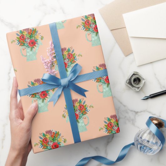 Papier Cadeau Fête des mères Boho Flowers illustration rose (Cadeaux)