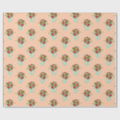 Papier Cadeau Fête des mères Boho Flowers illustration rose (Plat)