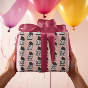 Papier Cadeau Fête des mères roses amusantes Meilleure maman cha