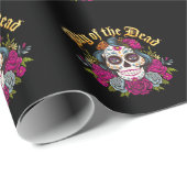 Papier Cadeau Fête des Morts : Célébrer Dia de Los Muertos (Coin rond)