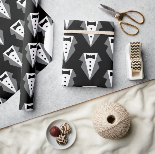 Papier Cadeau Fête des pères de Cravate noire Tuxedo (Artisanat)