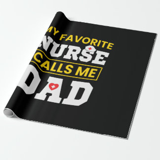 Papier Cadeau Fête des pères Favori Nurse M'Appelle Papa