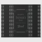 Papier Cadeau Fête des pères - "Fête des pères heureuse" noir/gr (Plat)