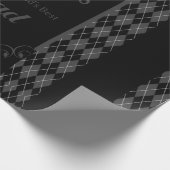 Papier Cadeau Fête des pères - "Fête des pères heureuse" noir/gr (Coin)