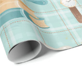 Papier Cadeau fête des pères motif papier d'emballage mignon, él (Coin rond)