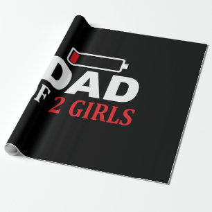Papier Cadeau Fête des pères Papa De 2 Filles