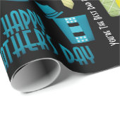 Papier Cadeau Fête des pères personnalisée (Coin rond)