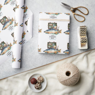 Papier Cadeau Fête des pères pour le père de l'aile de la pêche