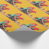 Papier Cadeau Fête des perroquets colorés Noël (Coin)