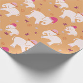 Papier Cadeau Fête des petits éléphants blancs (Coin)