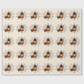 Papier Cadeau Fête d'Halloween effrayante (Plat)