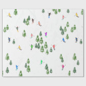 Papier Cadeau Fête d'Illustration de ski alpin Freeride (Plat)