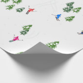 Papier Cadeau Fête d'Illustration de ski alpin Freeride (Coin)