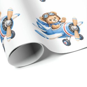 Papier Cadeau Fête du 1er anniversaire d'un pilote heureux