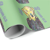 Papier Cadeau Fête du 30e anniversaire drôle The Scream OMG Wrap (Coin rond)