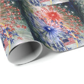 Papier Cadeau Fête du 4 juillet (Coin rond)